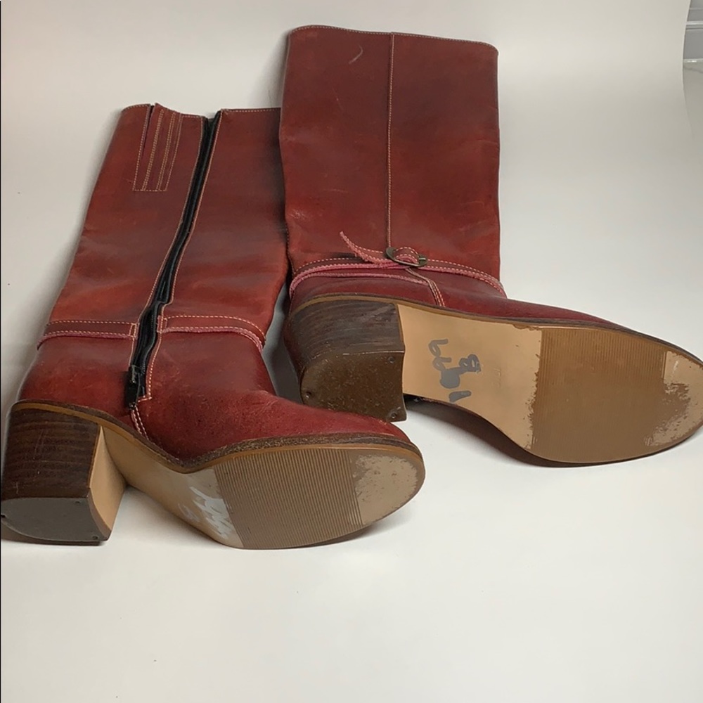 No Name Calf-High Leather Boots - Size 8B